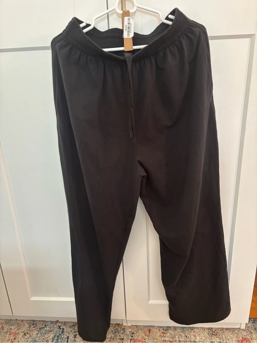 NWT SKIMS Cotton Jersey Wide-Leg Pants in Soot Size Small - Picture 3 of 9